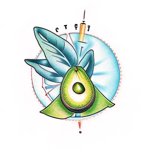avocado  tattoo design idea
