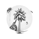 Mariachi band playing under a palm tree tattoo design idea