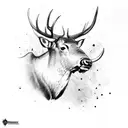 bull elk tattoo design idea