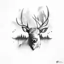 bull elk tattoo design idea