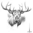 bull elk tattoo design idea