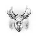bull elk tattoo design idea