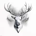 bull elk tattoo design idea