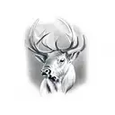 bull elk tattoo design idea