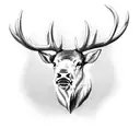 bull elk tattoo design idea