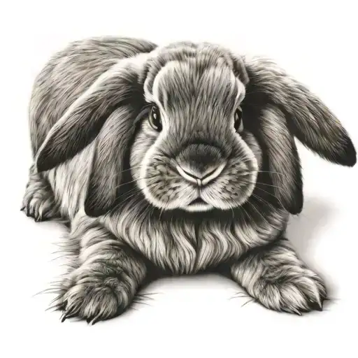 holland lop bunny sitting tattoo design idea
