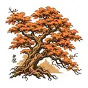 live oak tree tattoo design idea