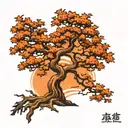 live oak tree tattoo design idea