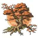 live oak tree tattoo design idea