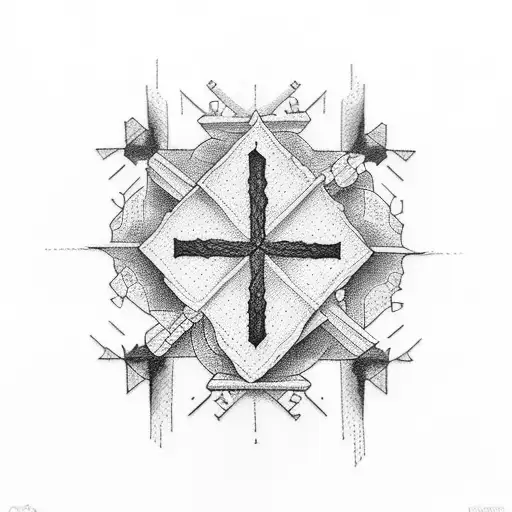 three nail cross tattoo design idea