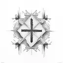 three nail cross tattoo design idea