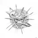 three nail cross tattoo design idea