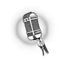 microphone with music notes tattoo design idea