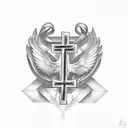 Christian Cross with scroll tattoo design idea