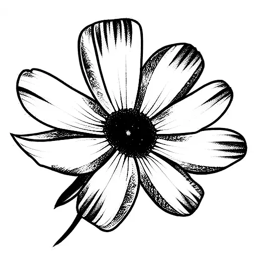 cosmos, morning glory, daisy tattoo design idea