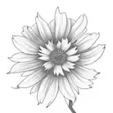 cosmos, morning glory, daisy in a bouquet  tattoo design idea