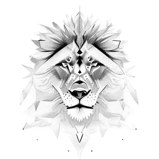 an image of a lion-like face with a yellow eye on the left and a wolf with blue eyes made in black and white divided in  tattoo design idea
