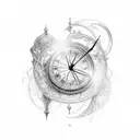 A delicate hourglass symbolizing patience and the passage of time tattoo design idea