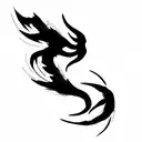 Phoenix,dark, red, orange, fire, watercolour tattoo design idea