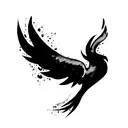 Phoenix,dark, red, orange, fire, watercolour tattoo design idea