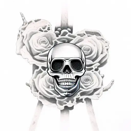 black skull vs red spaceman tattoo design idea