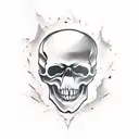 black skull vs red spaceman tattoo design idea