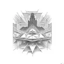 Art Deco, Brutalism tattoo design idea
