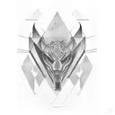 Art Deco, Brutalism tattoo design idea