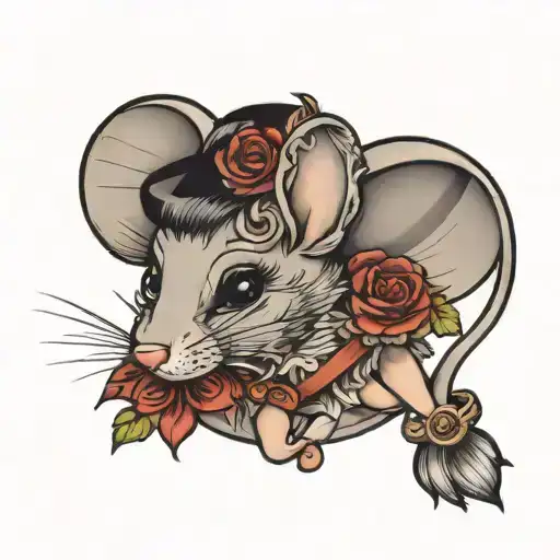 mouse flapper girl tattoo design idea