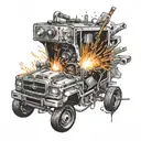 welding sparks flying tattoo design idea