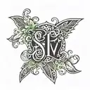 initials: cylyby tattoo design idea