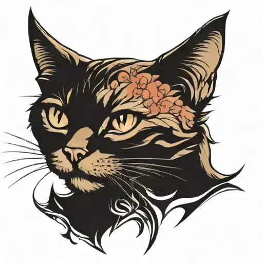 memorial cat tattoo design idea