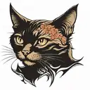 memorial cat tattoo design idea