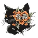 memorial cat tattoo design idea