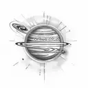 solar system with orbits  tattoo design idea