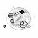 solar system with orbits  tattoo design idea