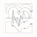 A minimalist tattoo design of a heart rate monitor line graph forming the shape of a heart, showcasing the client's love for fitness and health tattoo design idea