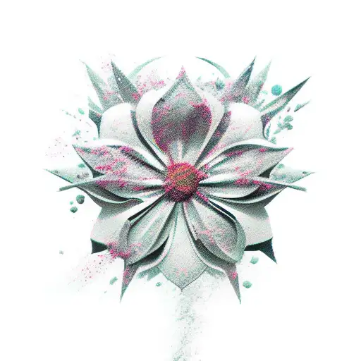 An intense battle scene between video game characters, with flowers blooming around them tattoo design idea