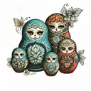 russian nesting dolls made from threads   tattoo design idea