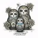 russian nesting dolls made from threads   tattoo design idea