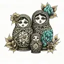 russian nesting dolls made from threads   tattoo design idea