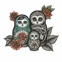 russian nesting dolls made from threads   tattoo design idea