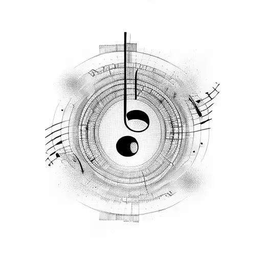 A music note composed of lines of code tattoo design idea