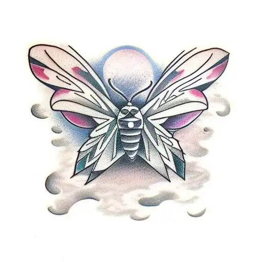 Moth, forest, midnight,  tattoo design idea