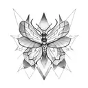 Moth, forest, midnight tattoo design idea