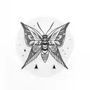 Moth, forest, midnight tattoo design idea
