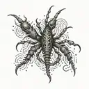 centipide with numbers from 1000 down by 7 heavenly virtues tattoo design idea