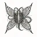 centipide with numbers from 1000 down by 7 heavenly virtues tattoo design idea