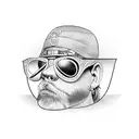 Sunglasses with flip flops tattoo design idea