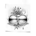 Sunglasses with flip flops tattoo design idea